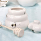 In het groot Wit Leeg Honey Jar Ceramic Honey Pot met houten dipper voor honingsopslag