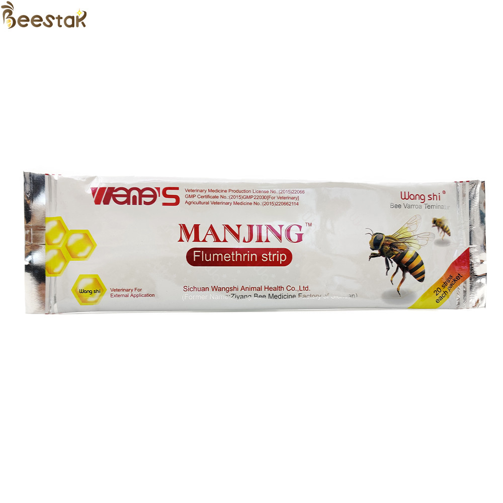 20 strips per zak Wangshi Bee Medicine/MANJING flumethrine Strip Varroa mite behandeling voor bijen