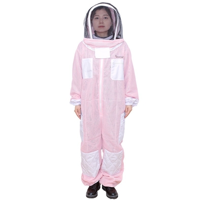 kopen Hooded ademend en roze bijenhoudersbeschermingskleding met een hoge kwaliteit rits online vervaardiging