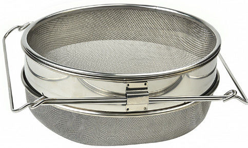 kopen De dubbele SS Zeef de Hoogste Zeefbodem is vlakke Gemeenschappelijke Kwaliteit Honey Strainer Filter online vervaardiging