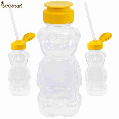 kopen Hoge groothandel - kwaliteit 300g Honey Jar And Spoon Plastic Leeg Honey Bear Bottles online vervaardiging
