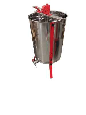 4 kader 201 Roestvrij staal Handhoney extractor with metal stand en SS Honey Gate