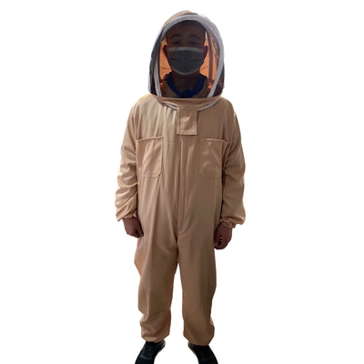 Katoen en Teryleen bijenbeschermende kleding met abrikooskleurige dunne puntmuts bijenkleding overall